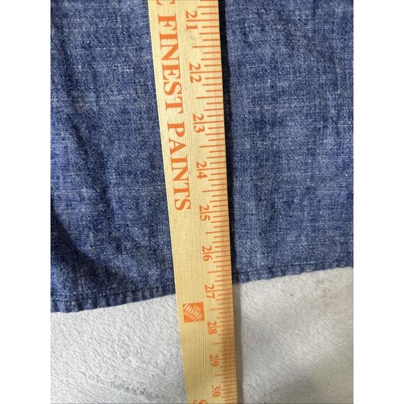 Eileen Fisher Women’s XS Blue Organic Cotton Button Front Shirt Top - Picture 5 of 9